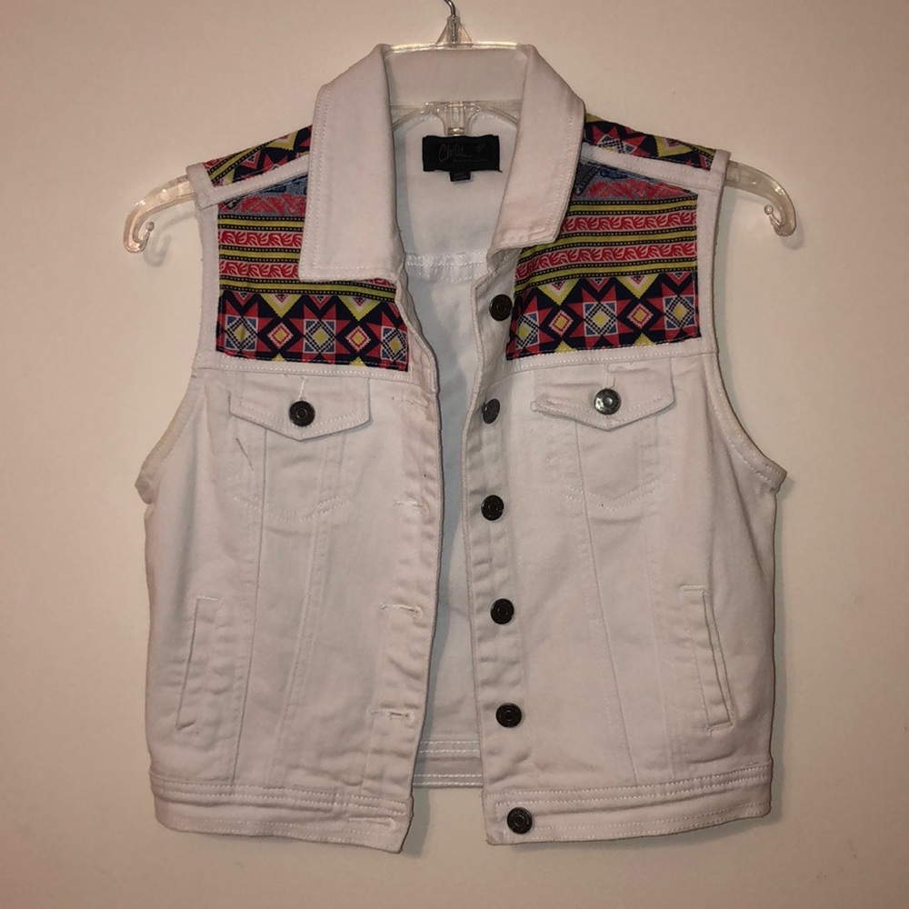 Love Culture White Denim Vest - Picture 1 of 4